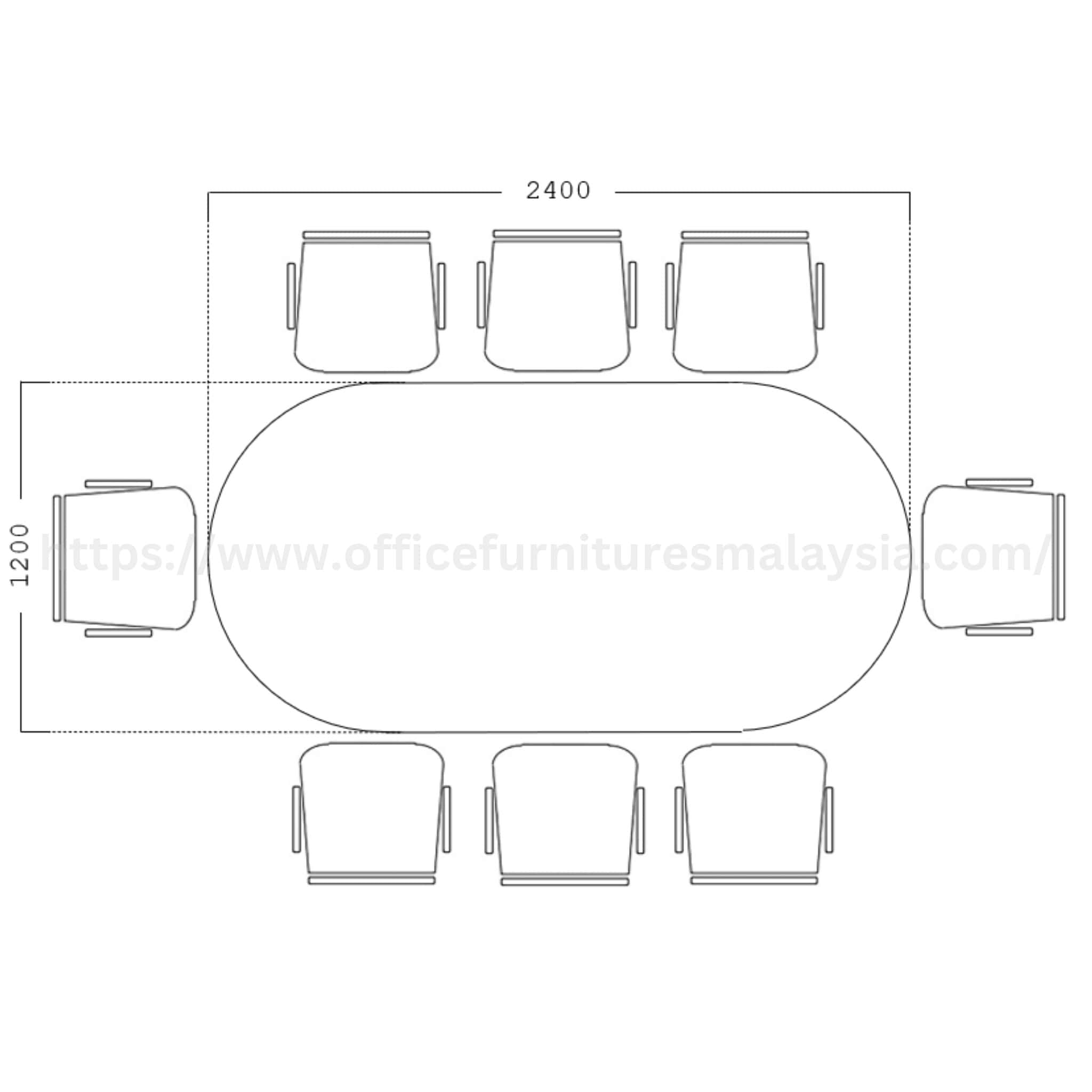 8 ft Wesley Oval Conference Discussion Table Putrajaya Cyberjaya Klang