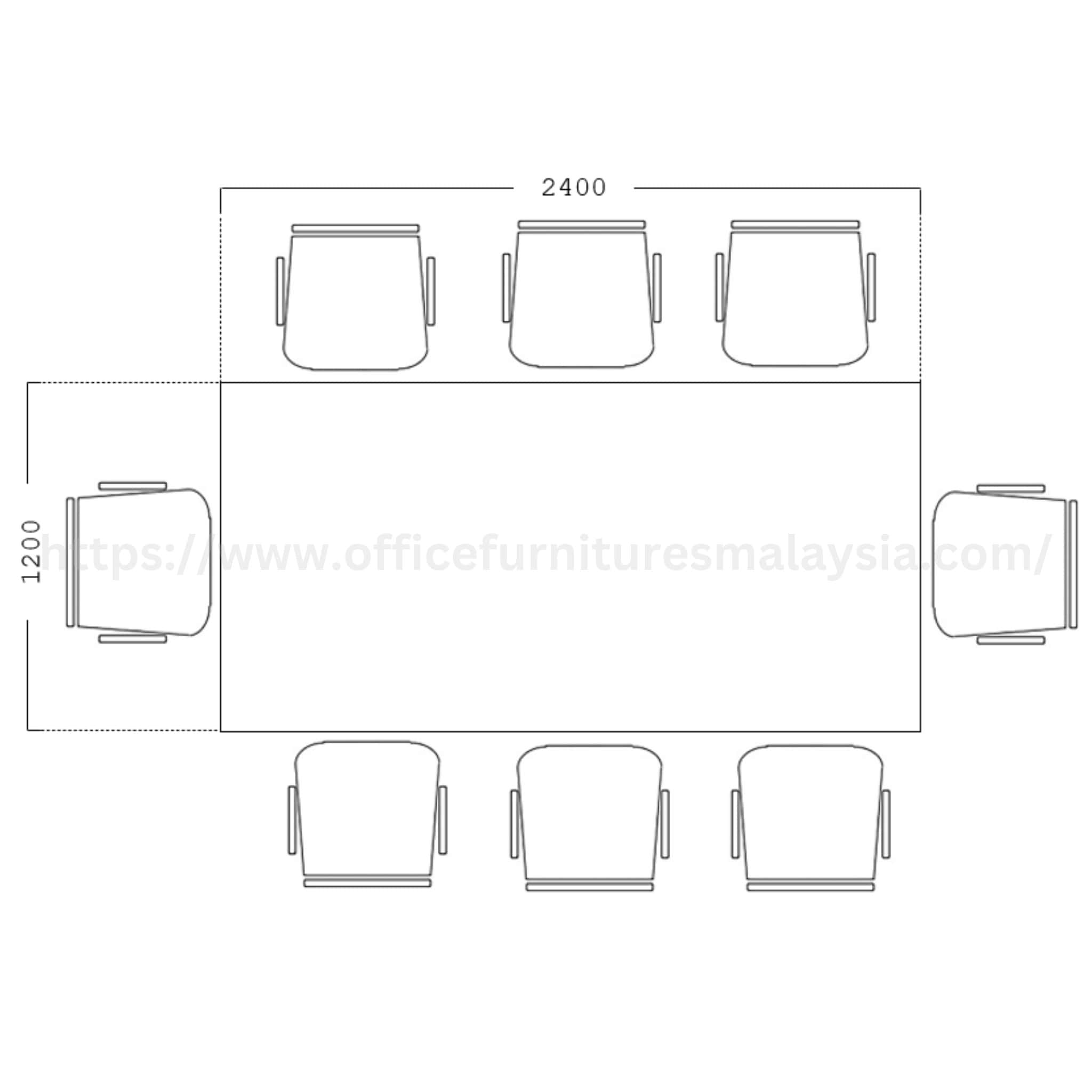 8 ft Wesley Rectangular Conference Discussion Table Selayang Banting Serdang