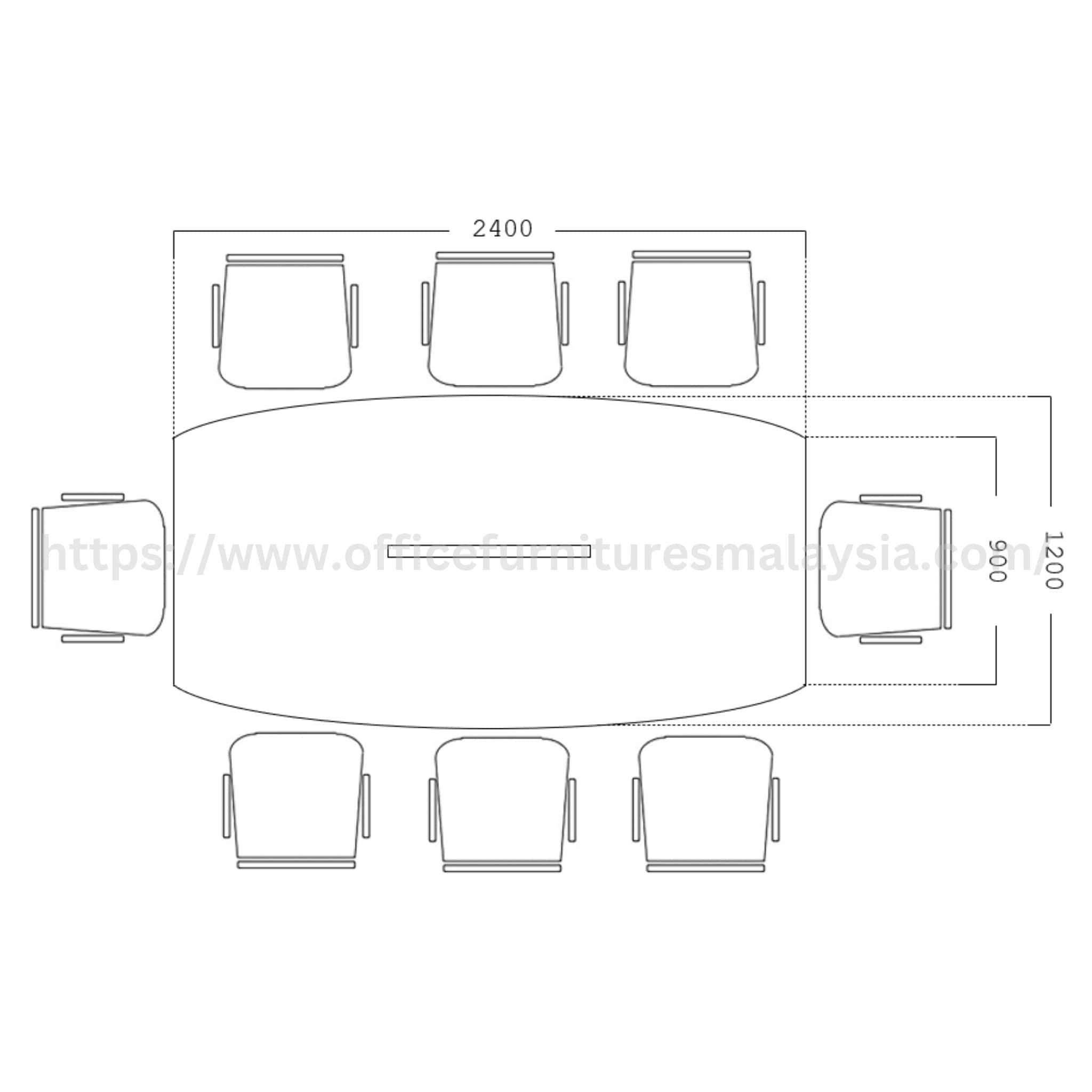 8ft Sven Boat-Shape Conference Table KLCC Bukit Bintang
