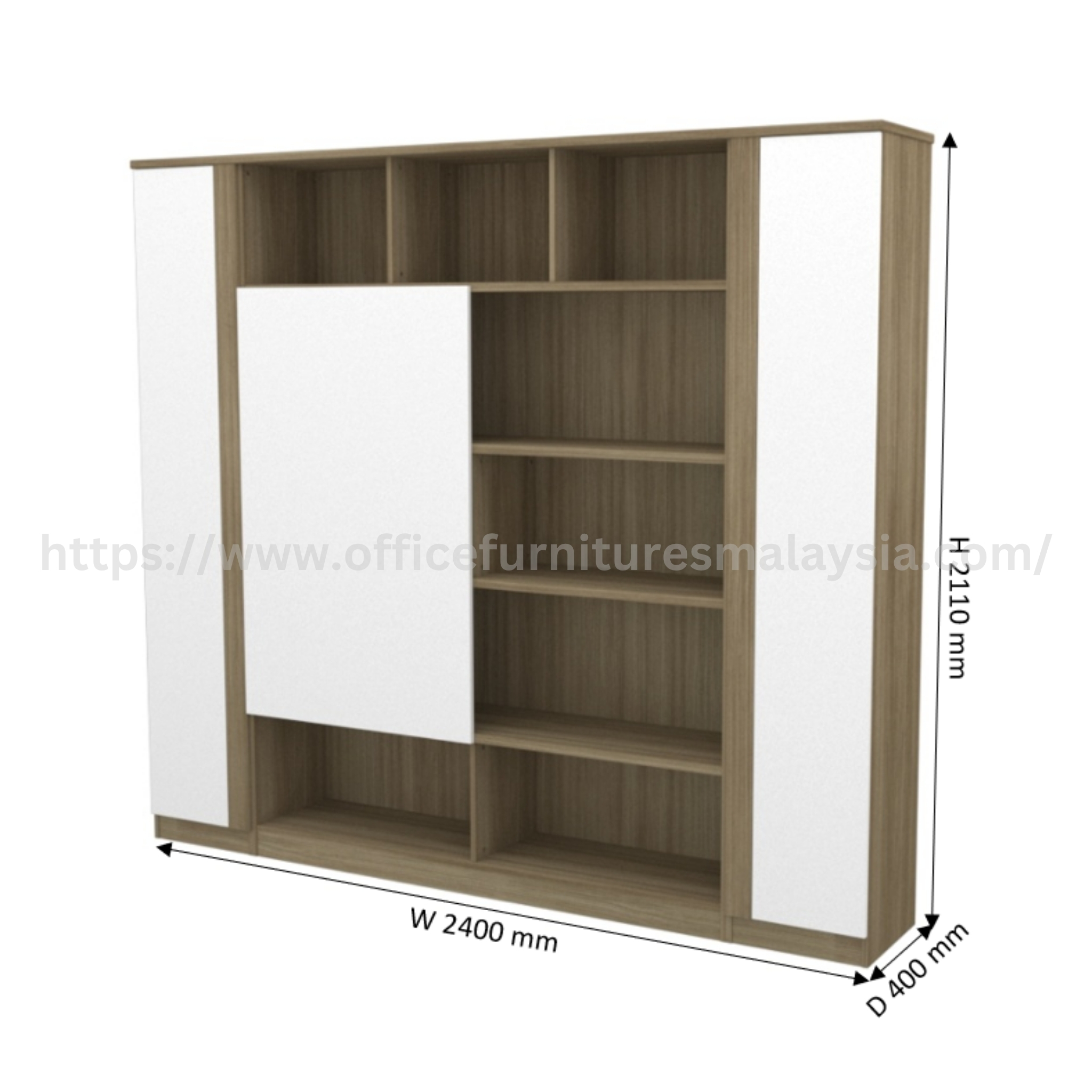 8ft Sven High Cabinet (Open Shelf + Sliding Door + Swinging Door) Bangi Klang Pandamaran