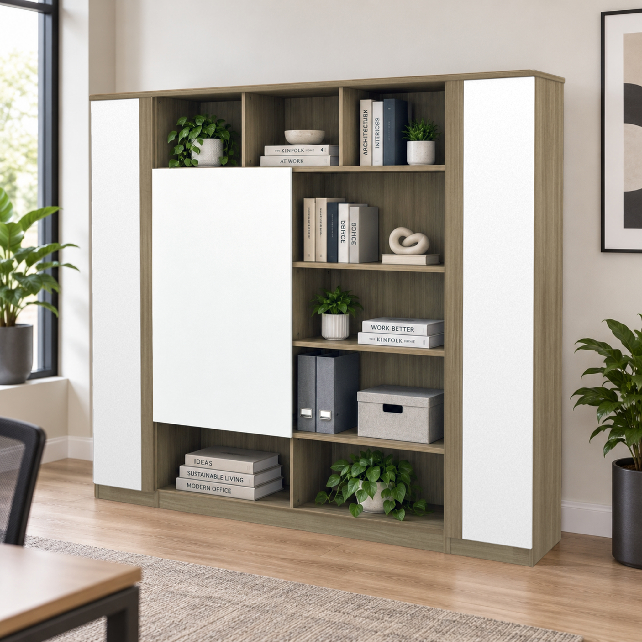 8ft Sven High Cabinet (Open Shelf + Sliding Door + Swinging Door) Kuala Lumpur Banting Meri