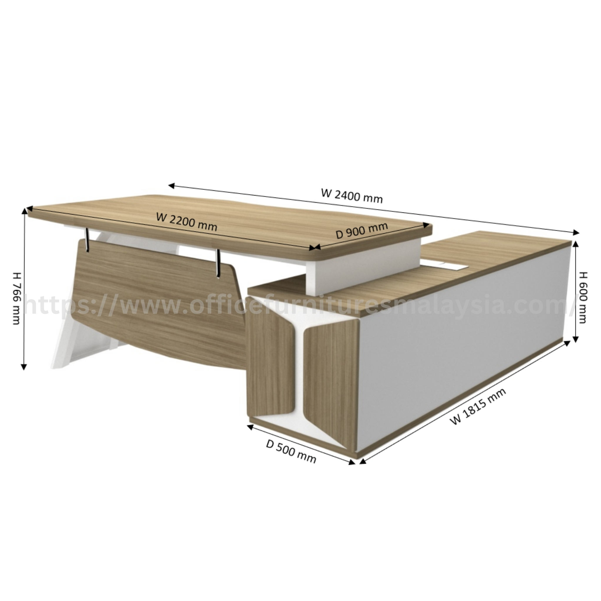 8ft Sven Modern Director Table Set Putrajaya Klang Bangi