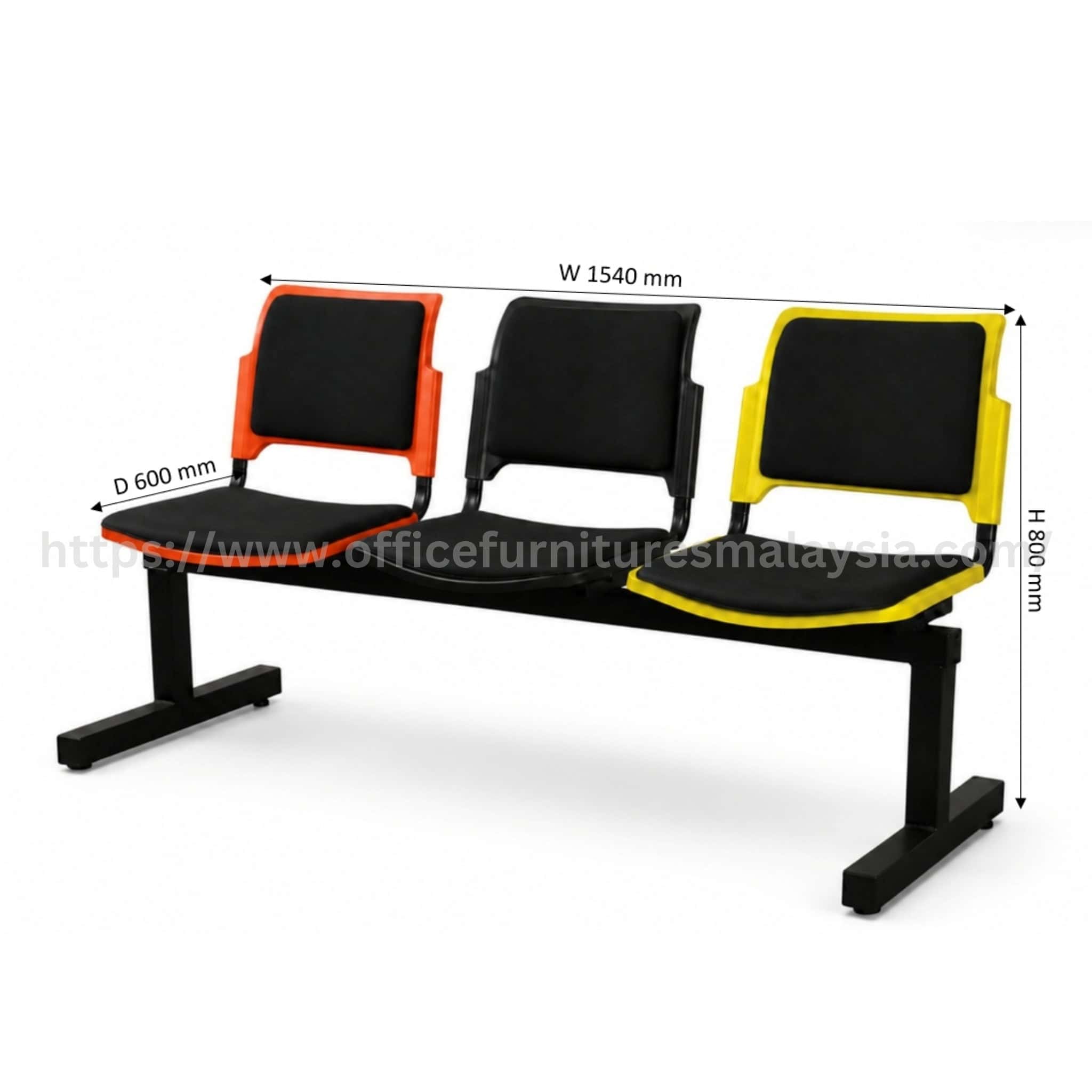 Rivon 3 Seater Link Chair with Backrest & Seat Padded Bangi Semenyih Cyberjaya P