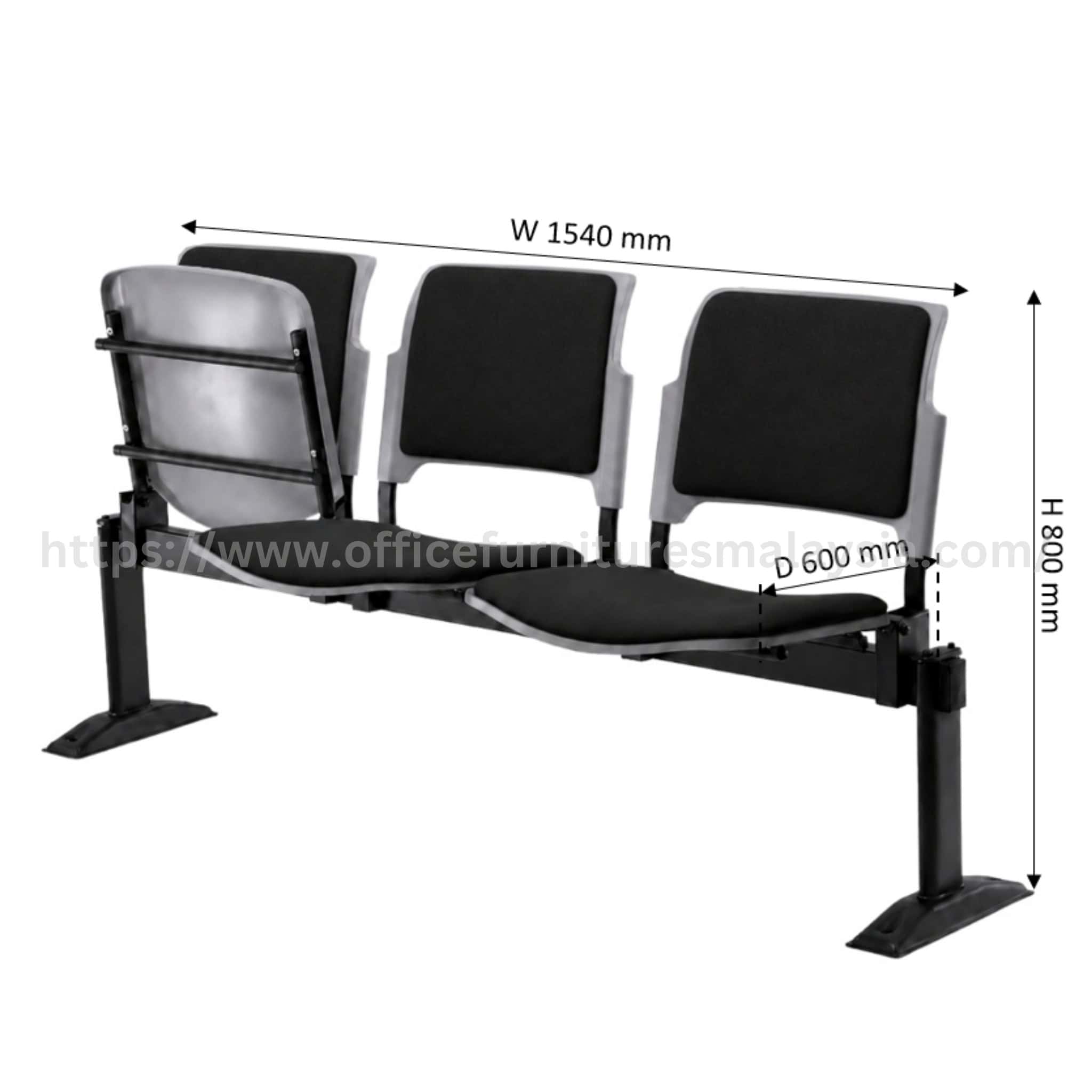 Tivano 3 Seater Link Chair with Backrest & Seat Padded Klang Meru Pandamaran