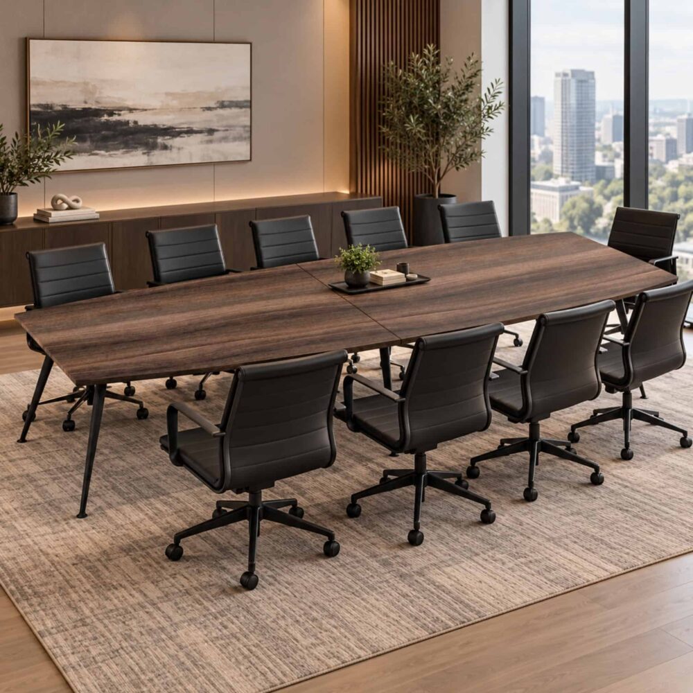 12 ft Wesley Modern Boat Shaped Conference Table Cyberjaya Klang Putrajaya