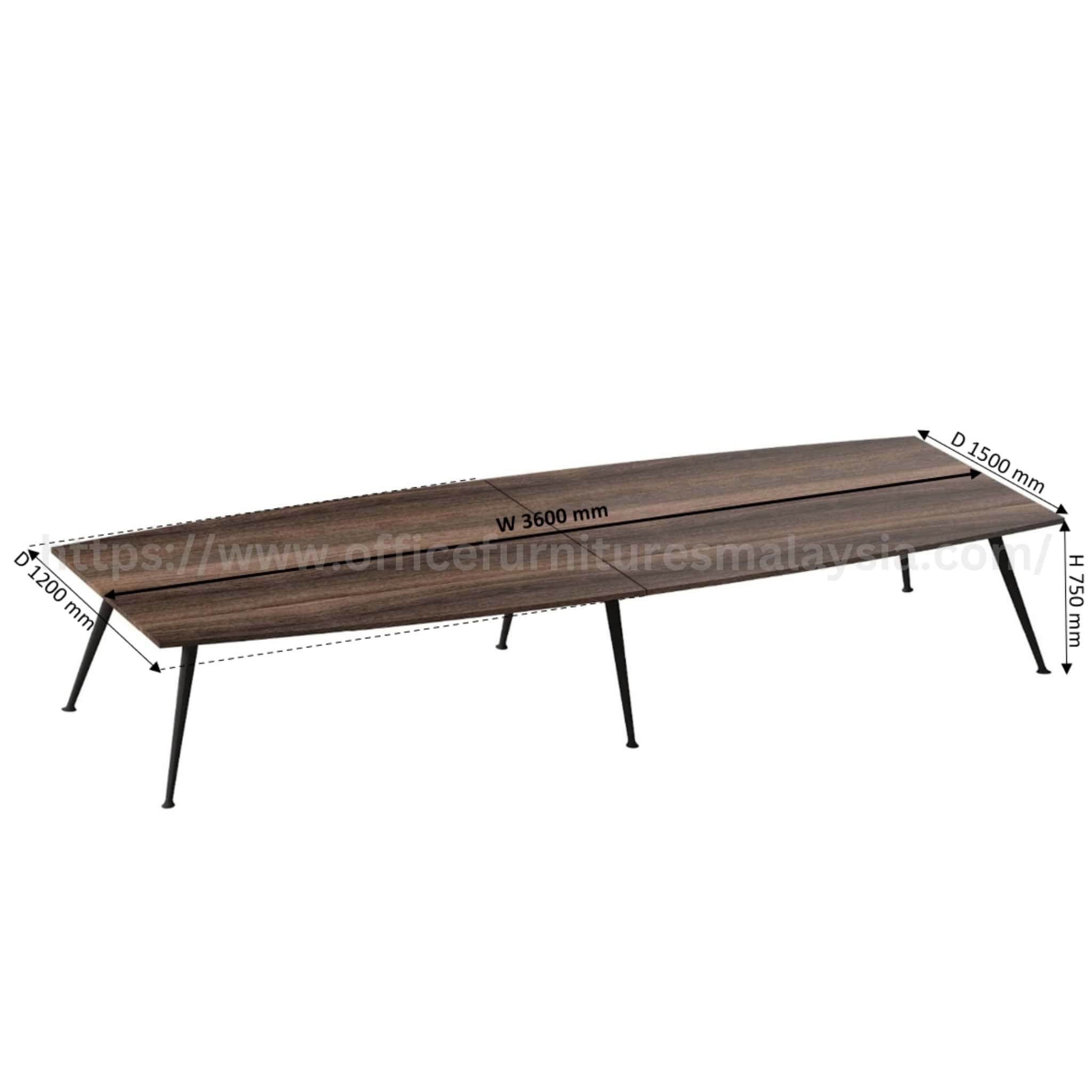 12 ft Wesley Modern Boat Shaped Conference Table Cyberjaya Klang Serdang