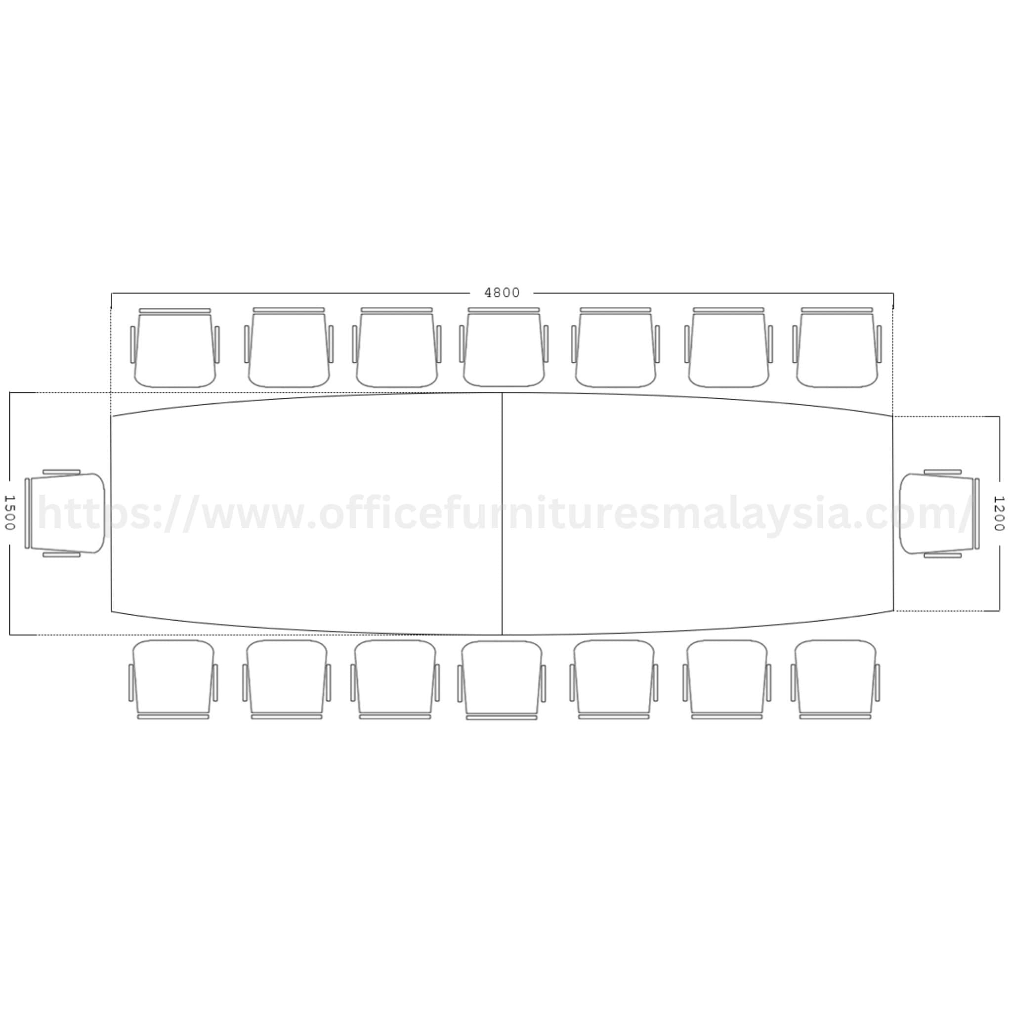 16 ft Wesley Modern Boat Shaped Conference Table Klang Serdang Banting