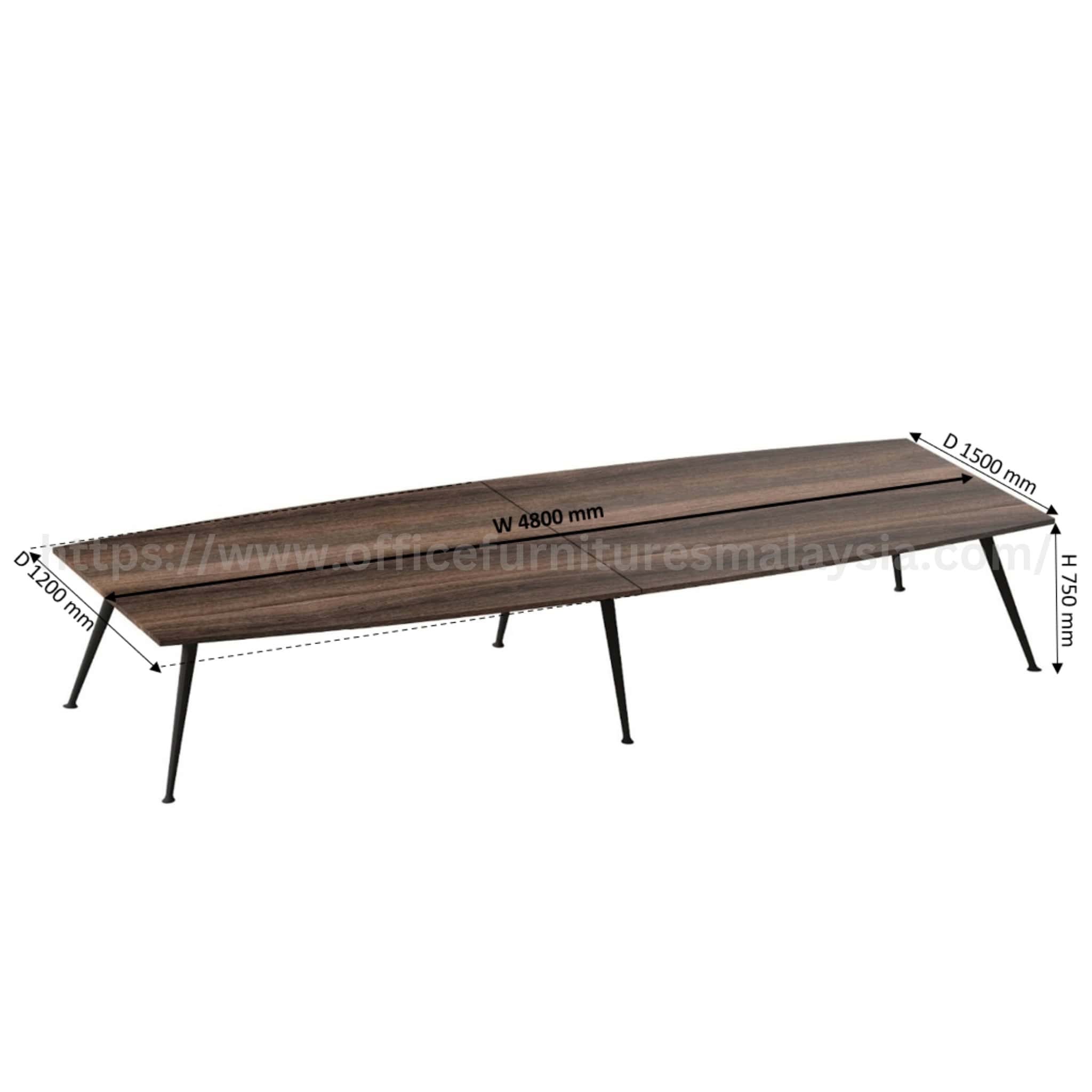 16 ft Wesley Modern Boat Shaped Conference Table Meru Klang Semenyih