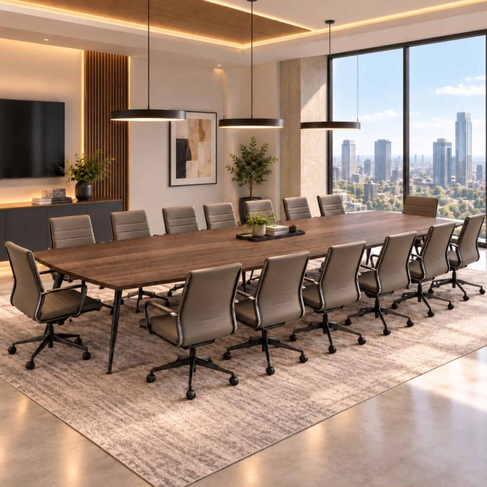 16 ft Wesley Modern Boat Shaped Conference Table Meru Klang Serdang