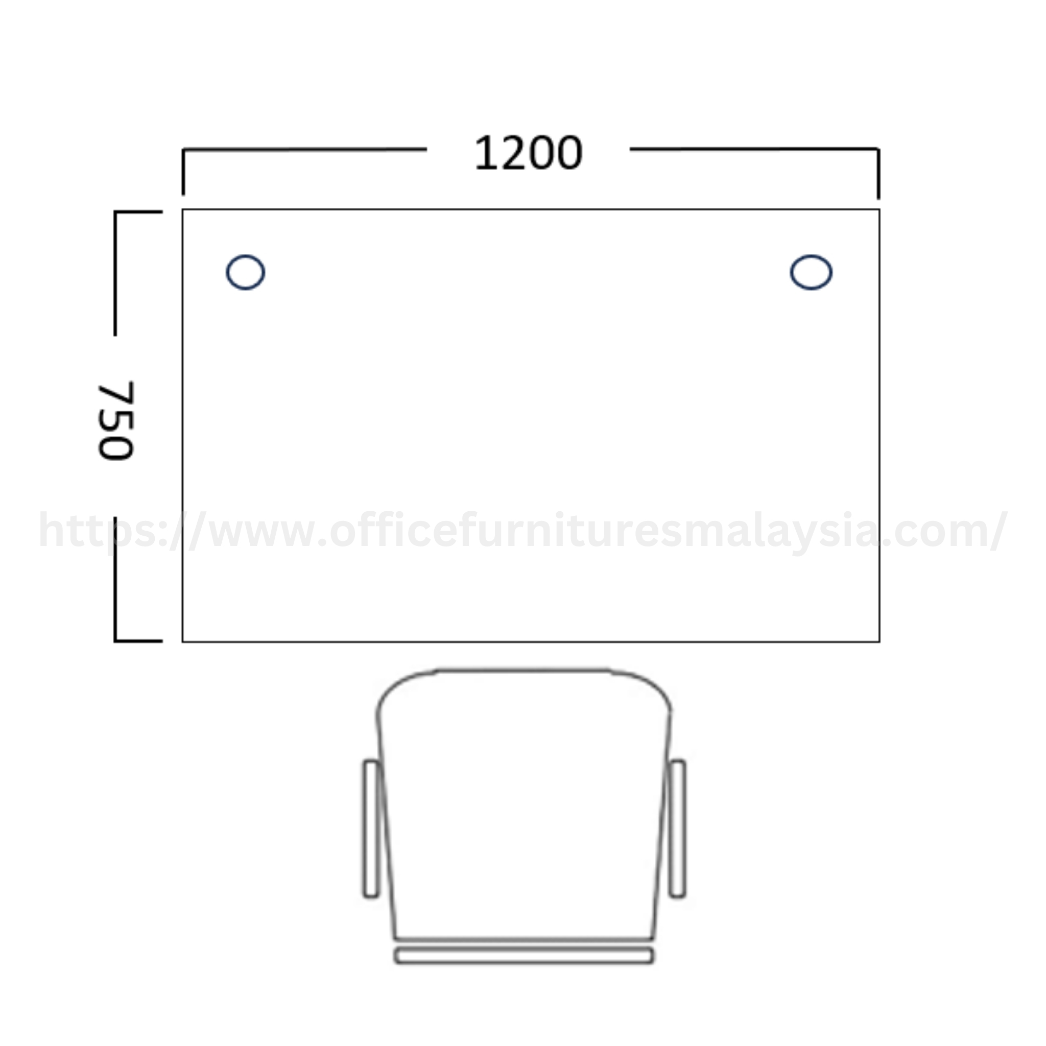 4 ft Modern Wesley Rectangular Writing Table Nilai Kuala Lumpur Putrajaya