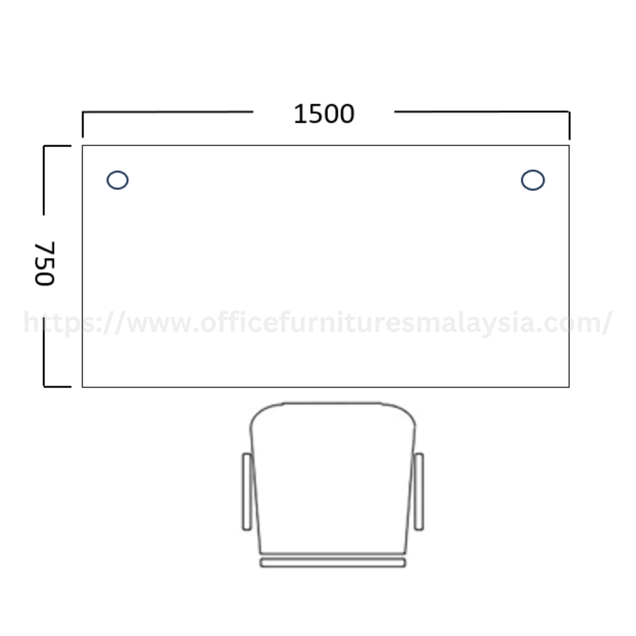 5 ft Modern Wesley Rectangular Writing Table Banting Klang KLCC