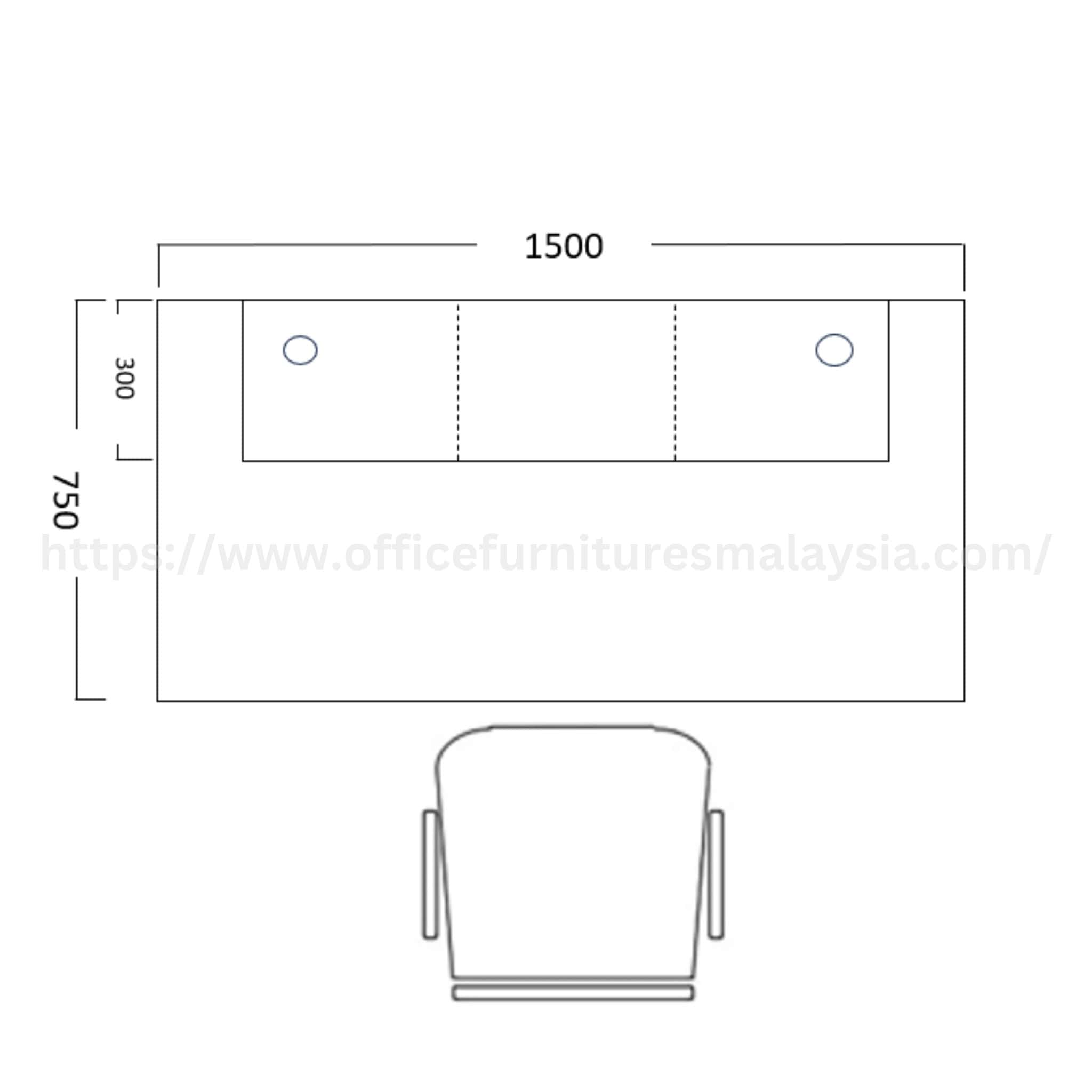 5 ft Wesley Rectangular Reception Counter Bangi Klang Kuchai Lama