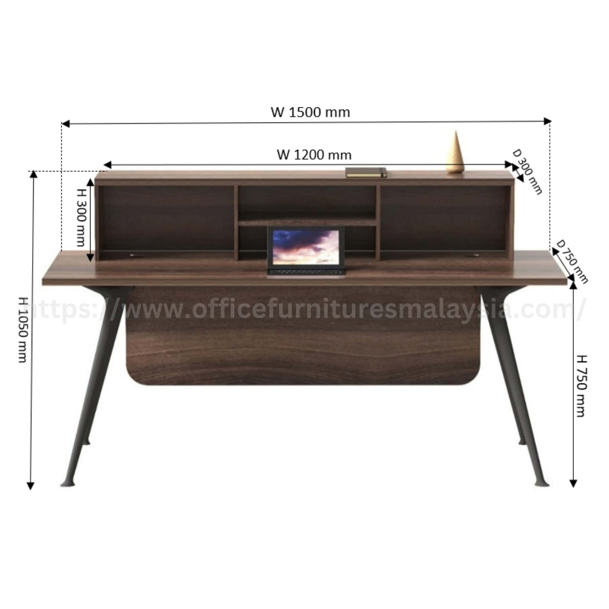 5 ft Wesley Rectangular Reception Counter Bangi Klang Setapak