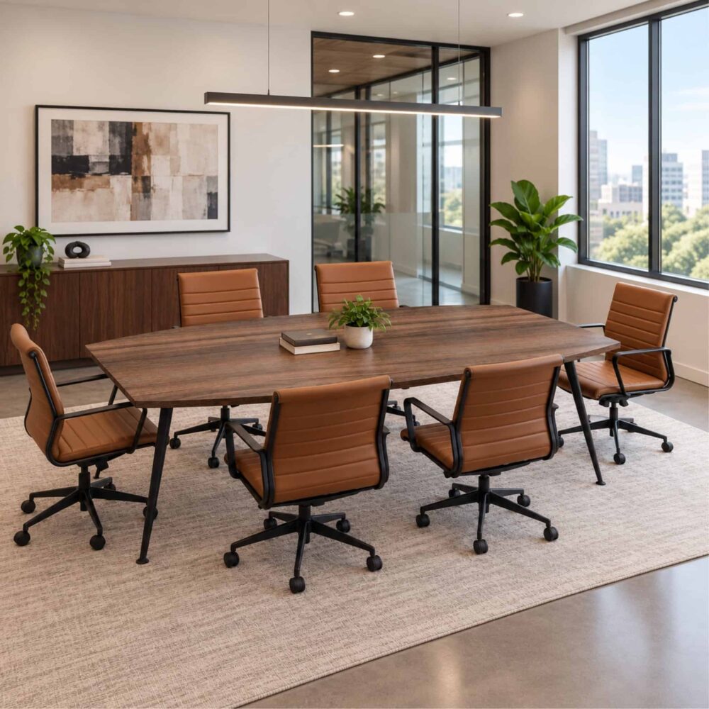 6 ft Wesley Modern Boat Shaped Conference Table Bukit Bintang Pudu Chow Kit