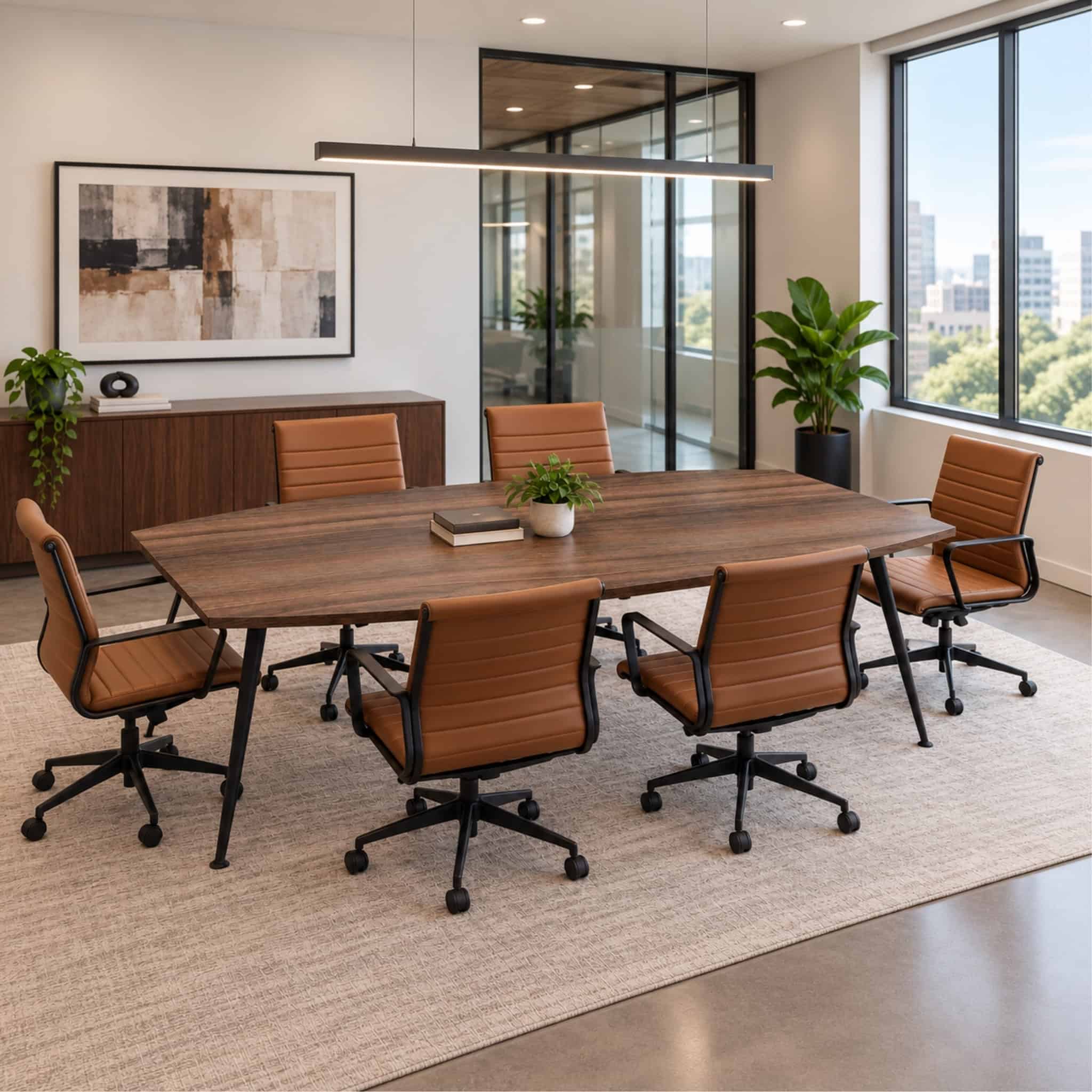 6 ft Wesley Modern Boat Shaped Conference Table Bukit Bintang Pudu Chow Kit