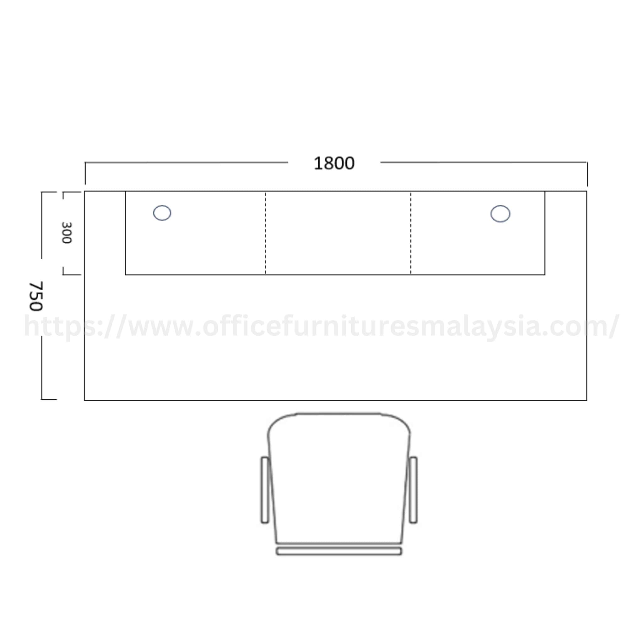 6 ft Wesley Rectangular Reception Counter Putrajaya Klang Banting