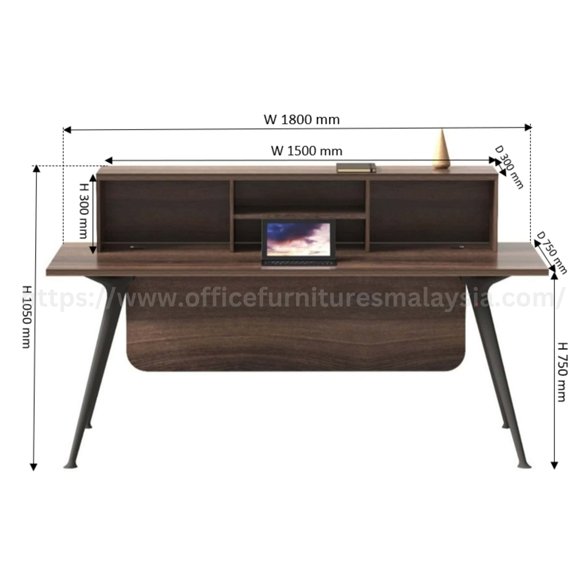 6 ft Wesley Rectangular Reception Counter Putrajaya Klang Kepong