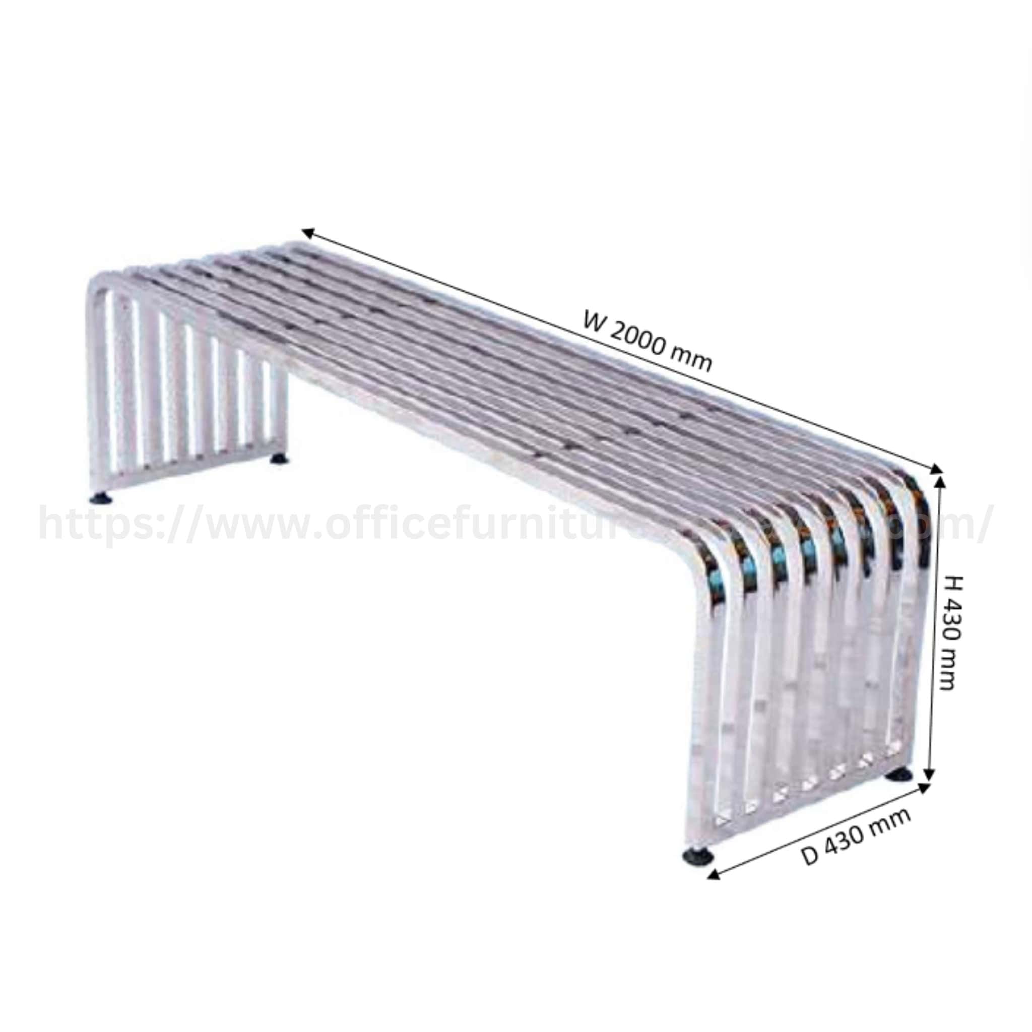 6.6 ft Stainless Steel Bench Curve Corner Banting Kajang Klang