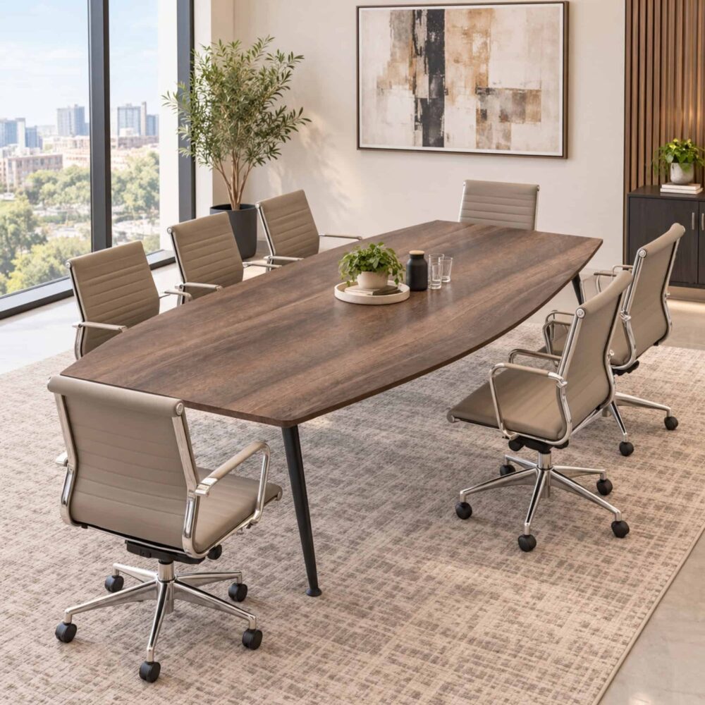 8 ft Wesley Modern Boat Shaped Conference Table Klang Selayang Bangi