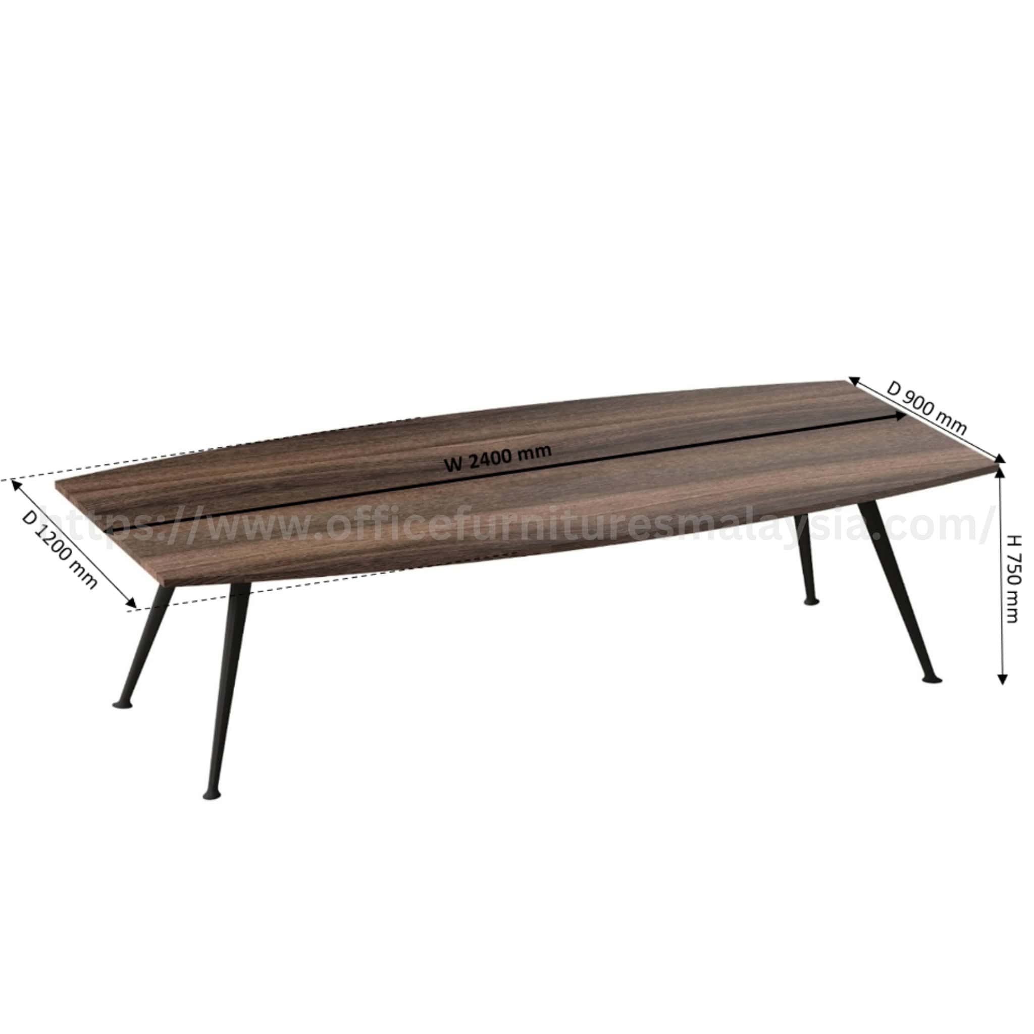 8 ft Wesley Modern Boat Shaped Conference Table Klang Selayang Kajang