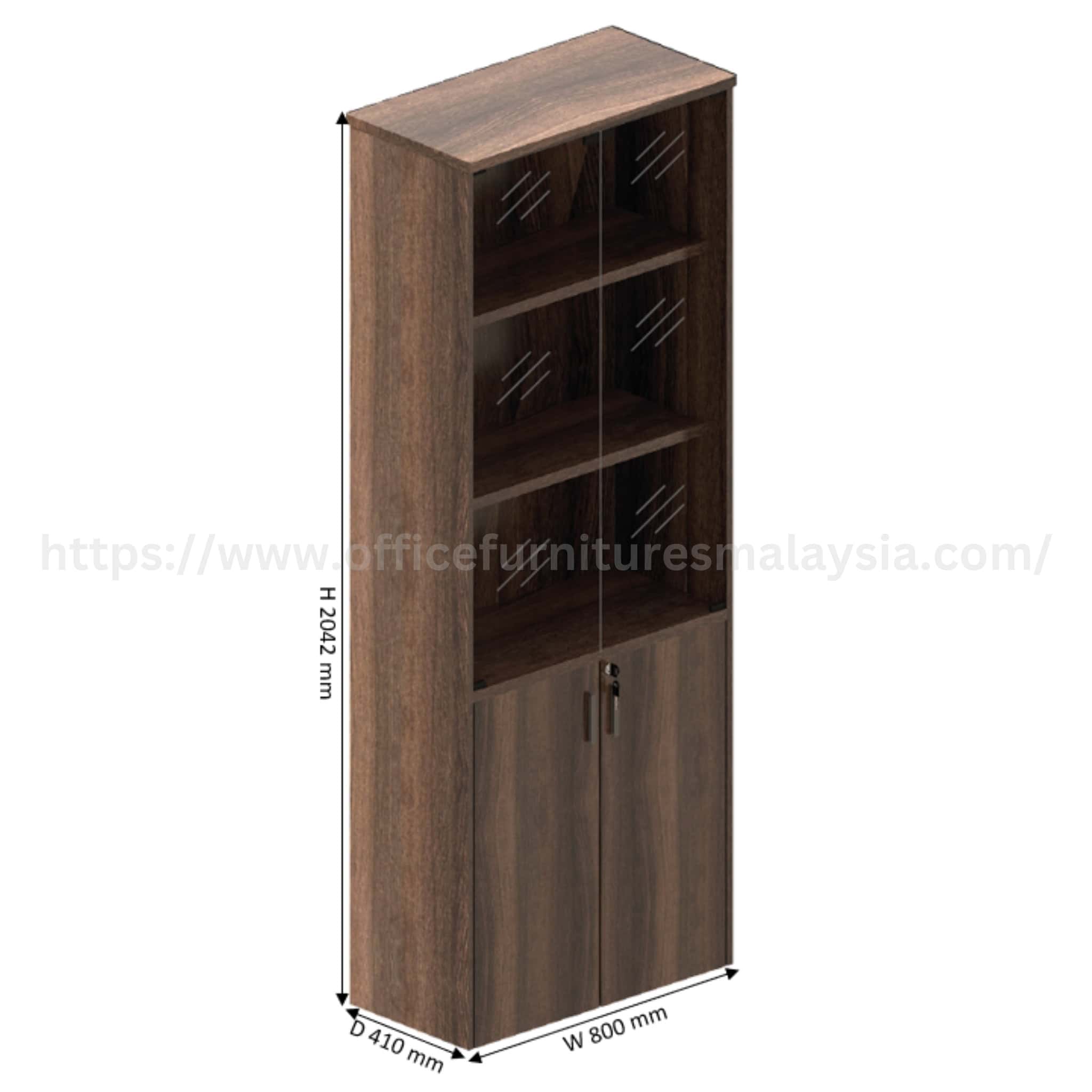 Wesley 5 Tier Book Shelf with Glass Door Cabinet Subang Jaya Klang Petaling Jaya